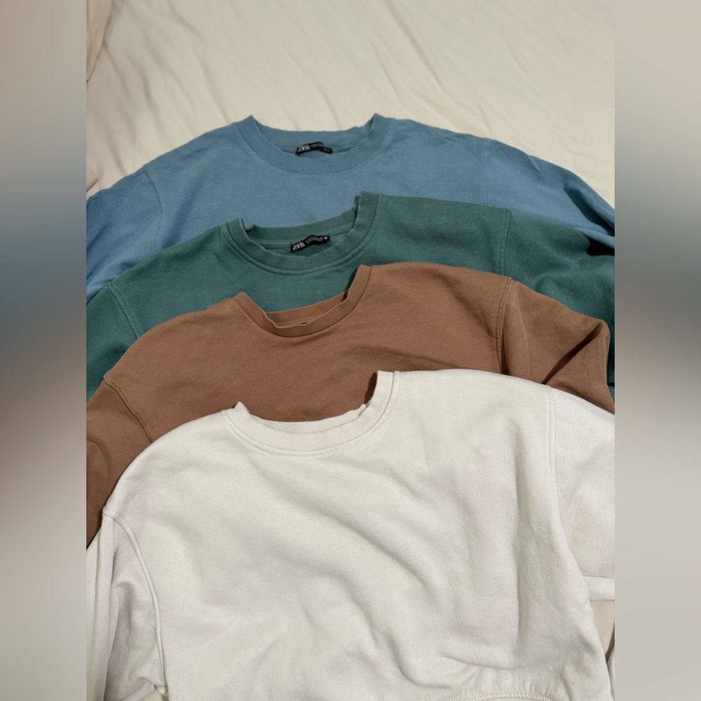Zara Cropped Crew Sweatshirt - Picture 4 of 4